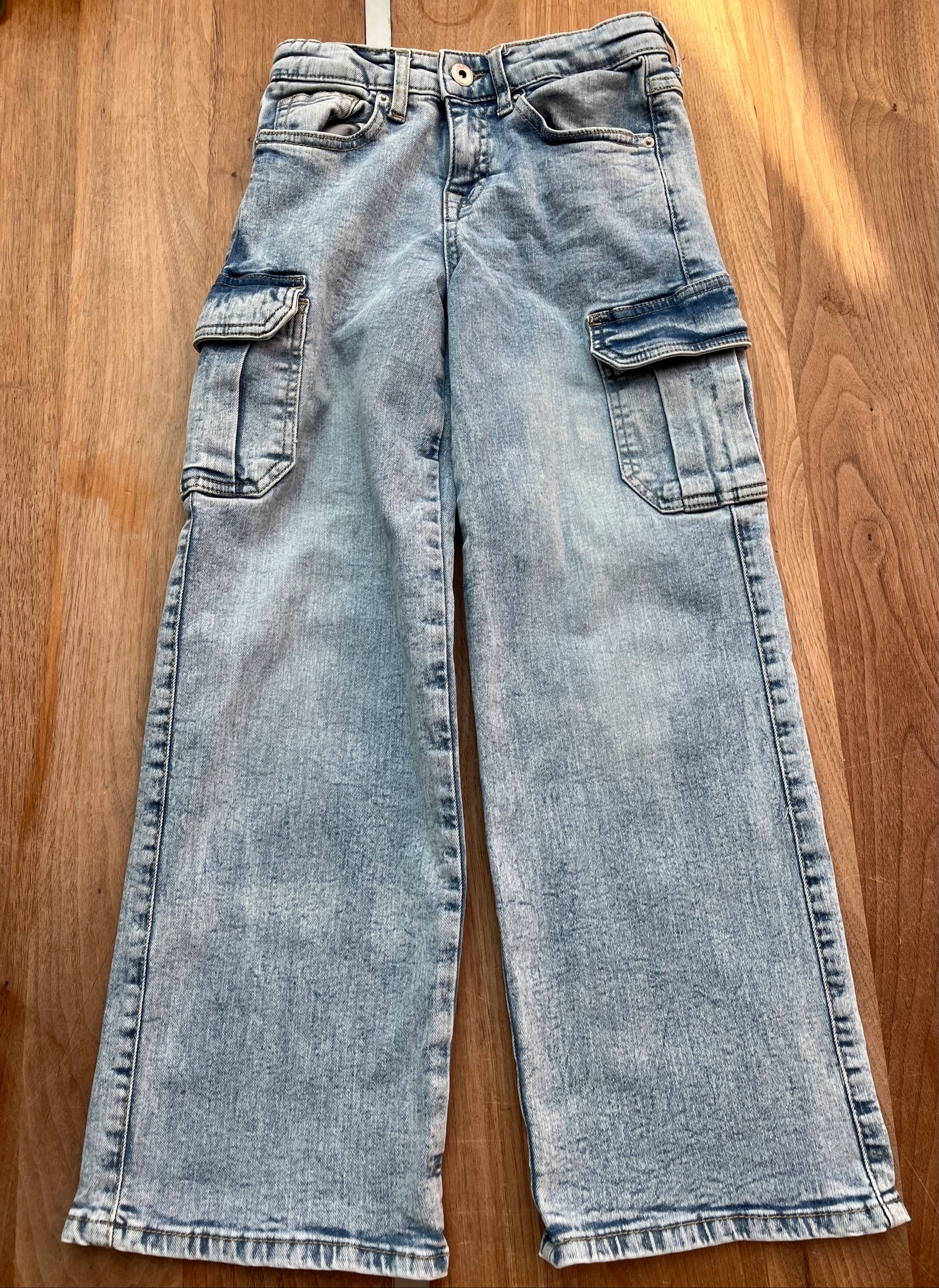 πΈ ππ | Shoeby cargo jeans | wide leg | lichtblauw | maat 134 | verstelbare taille